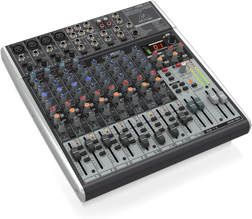 Behringer XENYX X1622USB Premium 16-Input 2/2-Bus Mixer mit XENYX Mic Preamps und Compressors, Briti