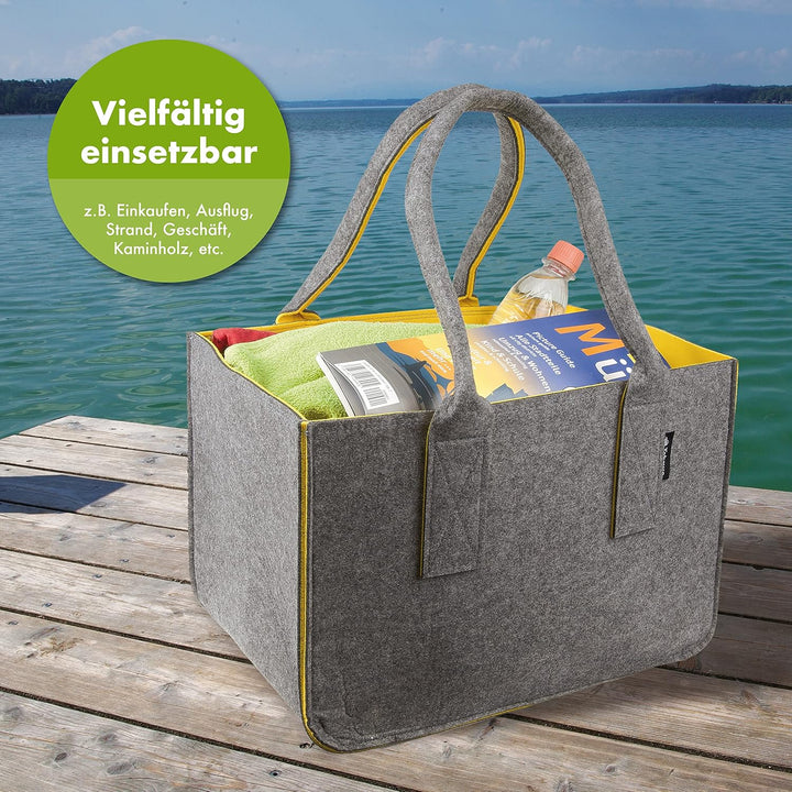 Filztasche - praktische Einkaufstasche - modische Shopping Bag - Einkaufskorb aus Filz - faltbare Tr