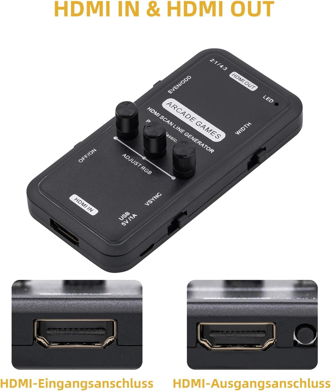 Mcbazel HDMI Scanlinien-Generator Tragbarer Audio-Video-Ausgang Scanline-Generator-Board für alle Re