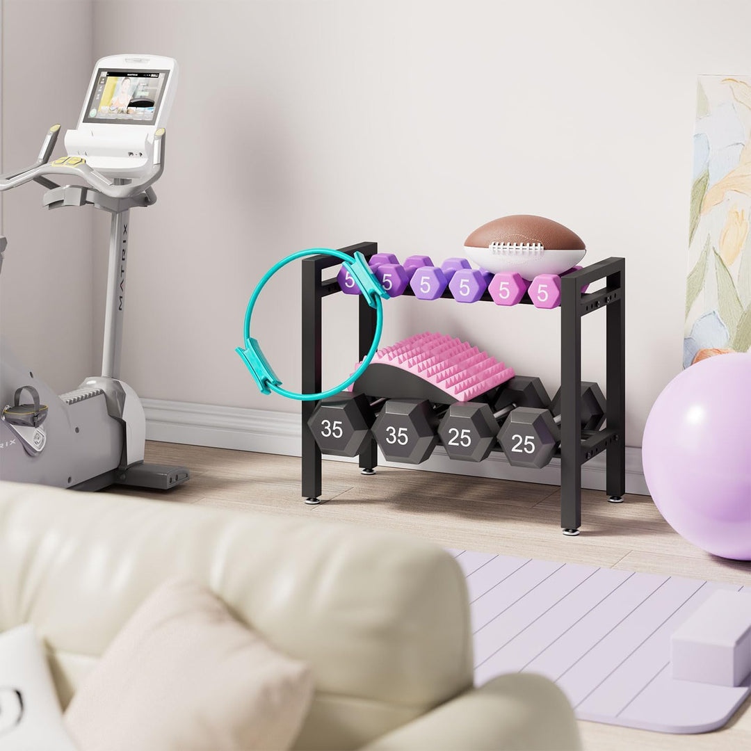 IBUYKE Hantelständer, Verstellbares Hantelgestell für Home Gym, Platzsparender Gewichtsständer 300LB