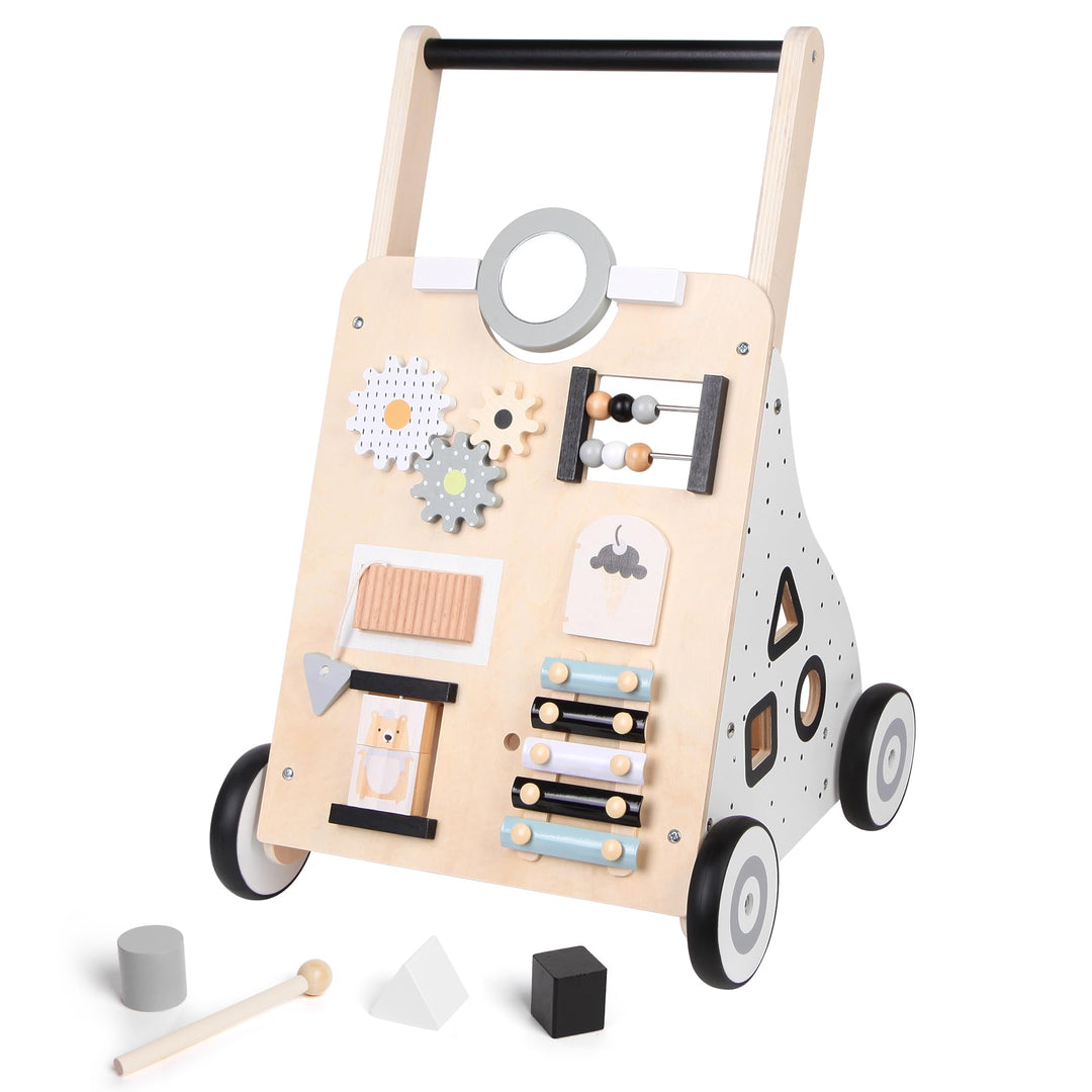 Asweets Lauflernwagen Holz, Montessori Spielzeug Multifunktion Baby Lauflernhilfe, Walking Lernwagen