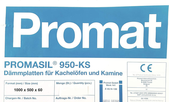 Promat PROMASIL 950-KS 60mm 3xWärmedämmplatten Brandschutz A1 DIN 4102
