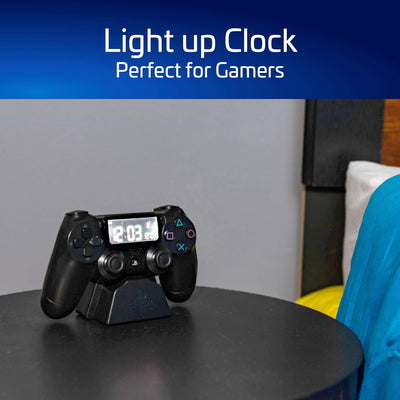 Paladone Digital Wecker LCD | PS4 Dualshock Controller Design | Verwenden Sie die Tasten, um Uhrzeit