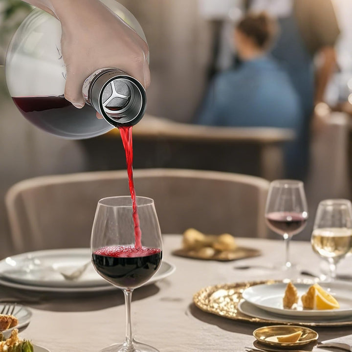 Weindekanter, Weinkaraffe mit Belüfter und Filtern, 100% Handgeblasenes Bleifreies Kristallgläser, D