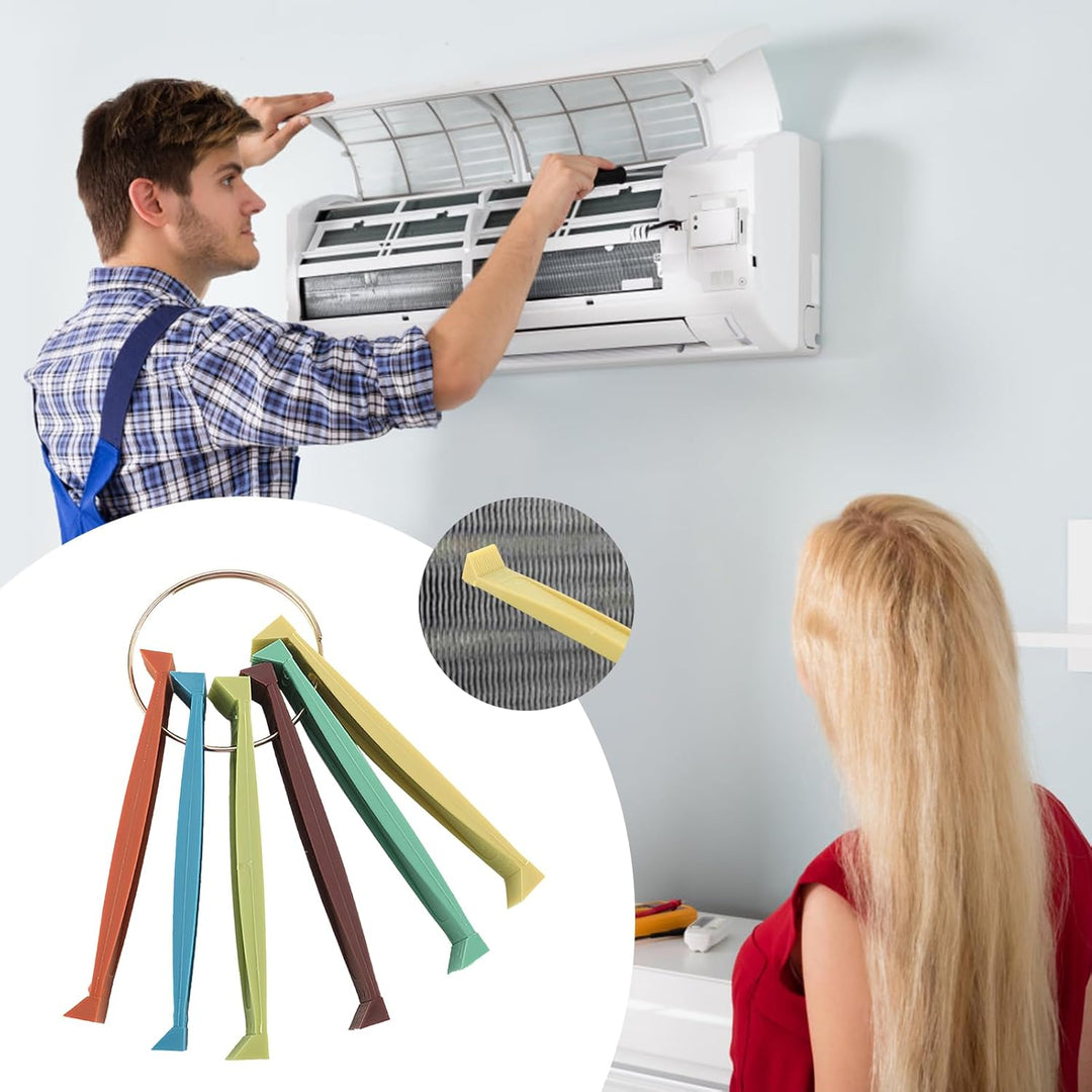 5-in-1 Klimaanlage Lamellenkamm Set, Kondensator und Kühler Reinigung Werkzeug mit Bürsten und Fin G