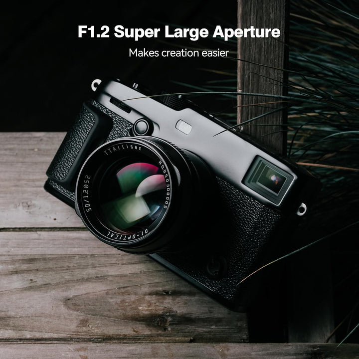TTARTISAN 50mm F1.2 APS-C Kameraobjektiv Grosse Blende Manueller Fokus Festobjektiv Kompatibel mit F