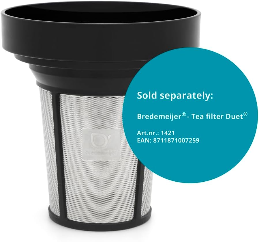 Bredemeijer glänzende doppelwandig isolierte Edelstahl Teekanne 1.1. Liter 1.1 Silber, 1.1 Silber