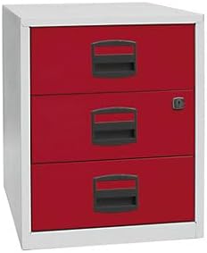 Bisley Home mobiler Beistellschrank PFA, 3 Universalschubladen, Metall, 506 Korpus Lichtgrau, Fronte