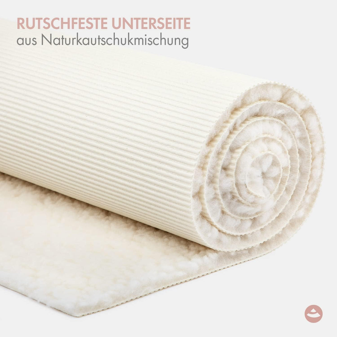 Bodhi Schurwoll-Yogamatte Natur | Schurwollmatte | 100% Schafschurwolle (1200 g/m²)| Weich & Isolier