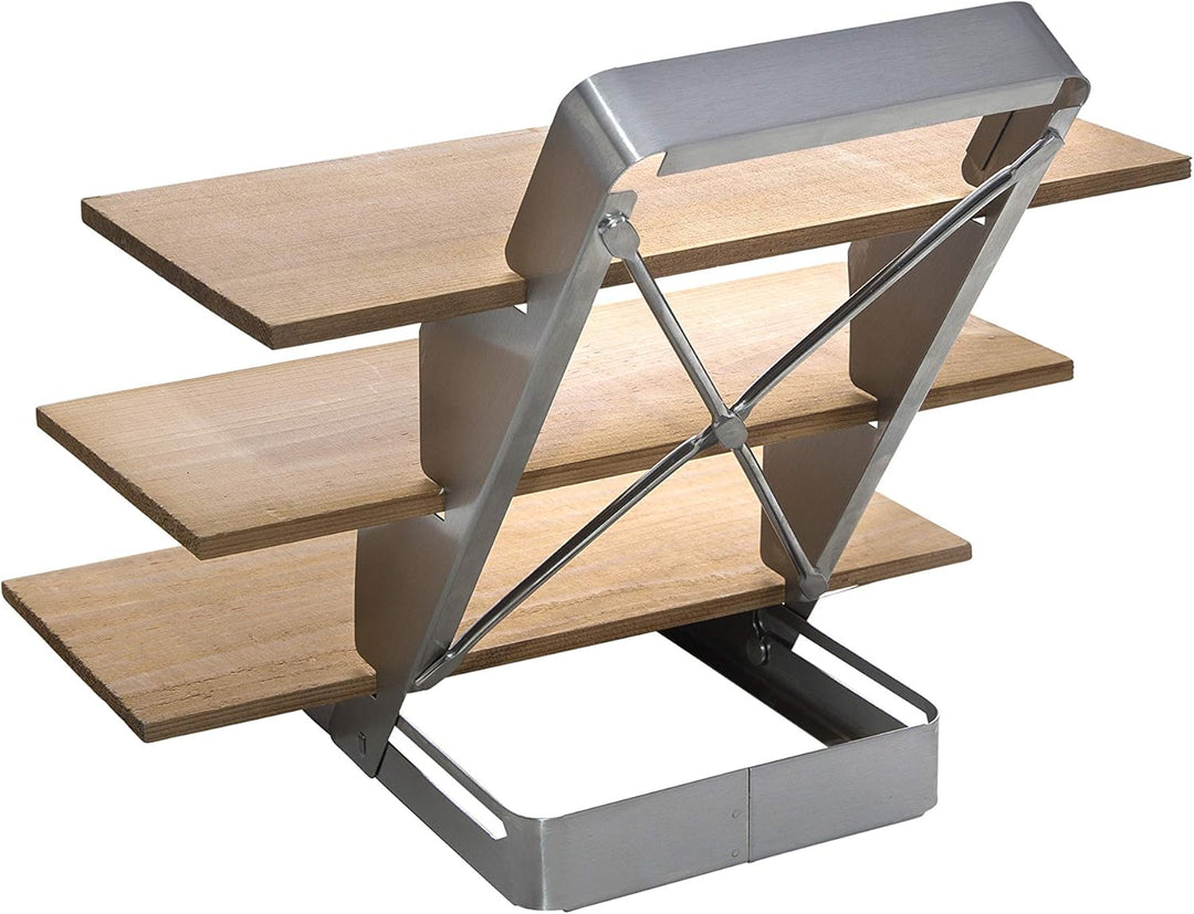 ALL'GRILL Holz Planket Treppe Edelstahl, klappbar inkl. Zedernholzplanken