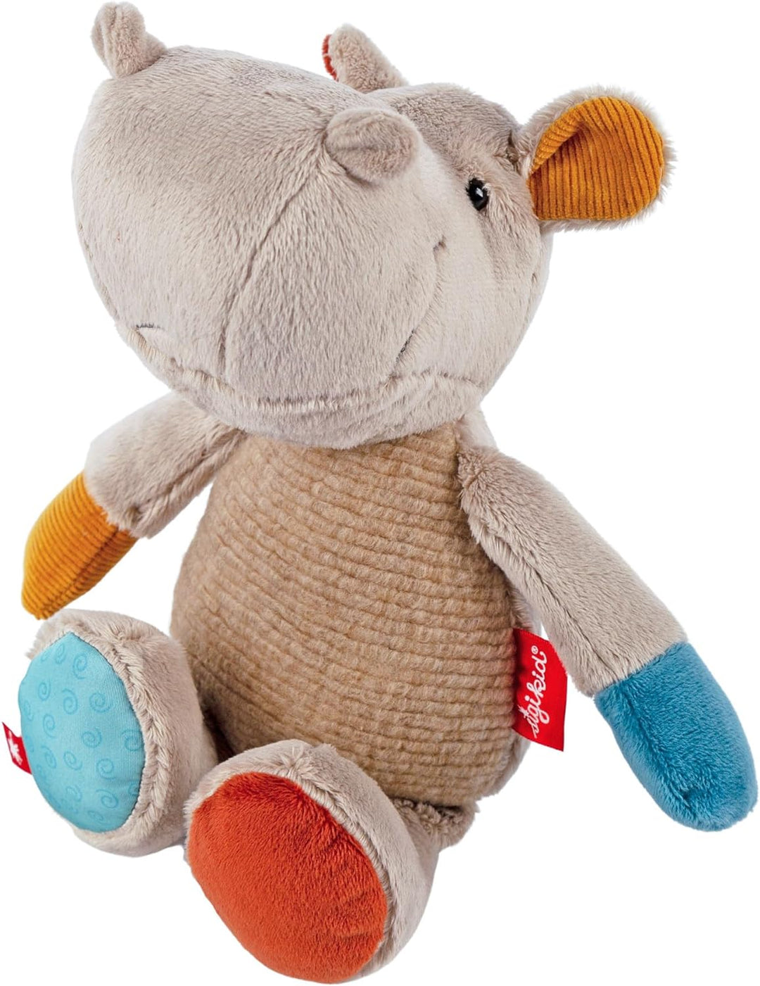 sigikid 43229 Patchwork Stofftier, Mehrfarbig/Nilpferd, Mehrfarbig/Nilpferd
