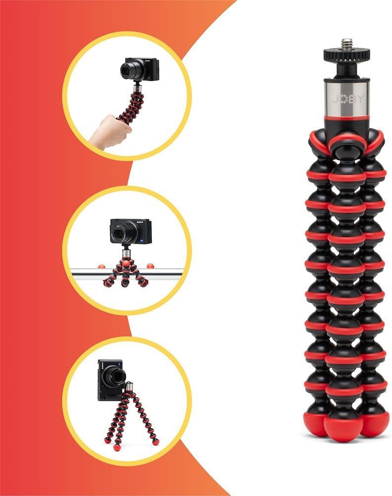 JOBY GorillaPod GO, Flexibles Stativ mit Kugelkopf und GripTight 360 Halterung für Smartphone, Kompa