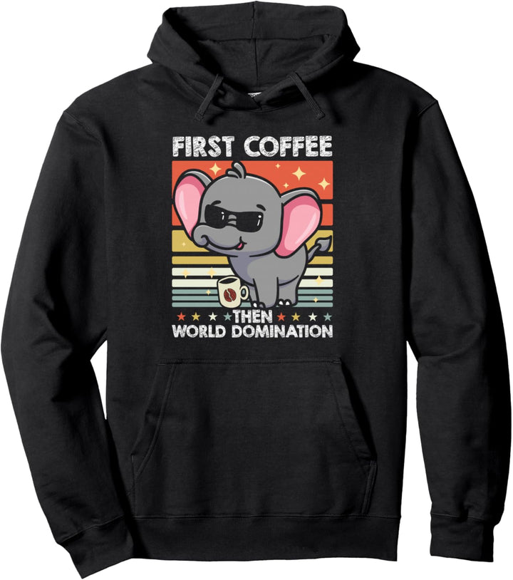 Retro Elefant Sonnenbrille Kaffee - Elephant Vintage Elefant Pullover Hoodie