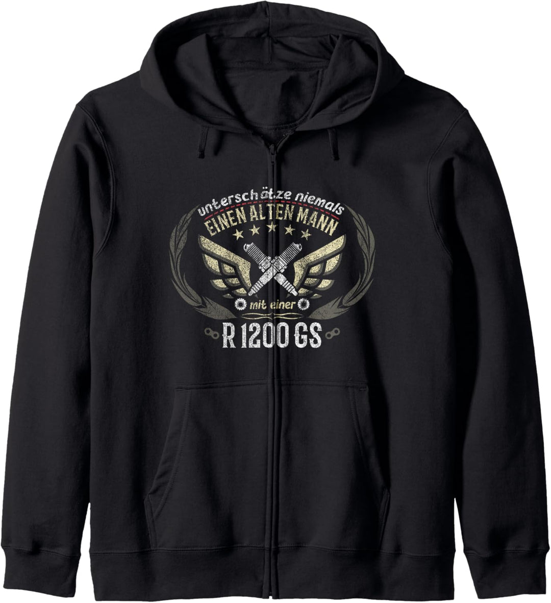 R 1200 GS Tuning Zubehör Biker alter Mann Spruch Kapuzenjacke