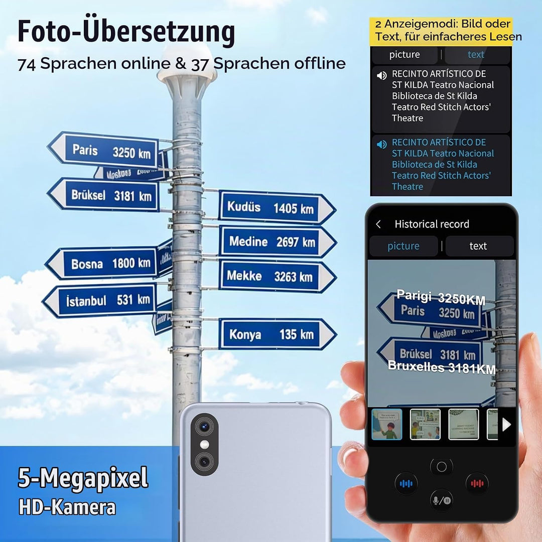 Ki Übersetzer, 19 Sprachen Sprachübersetzer Ohne Internet mit Offline Deutsch, 138 Sprachen Echtzeit
