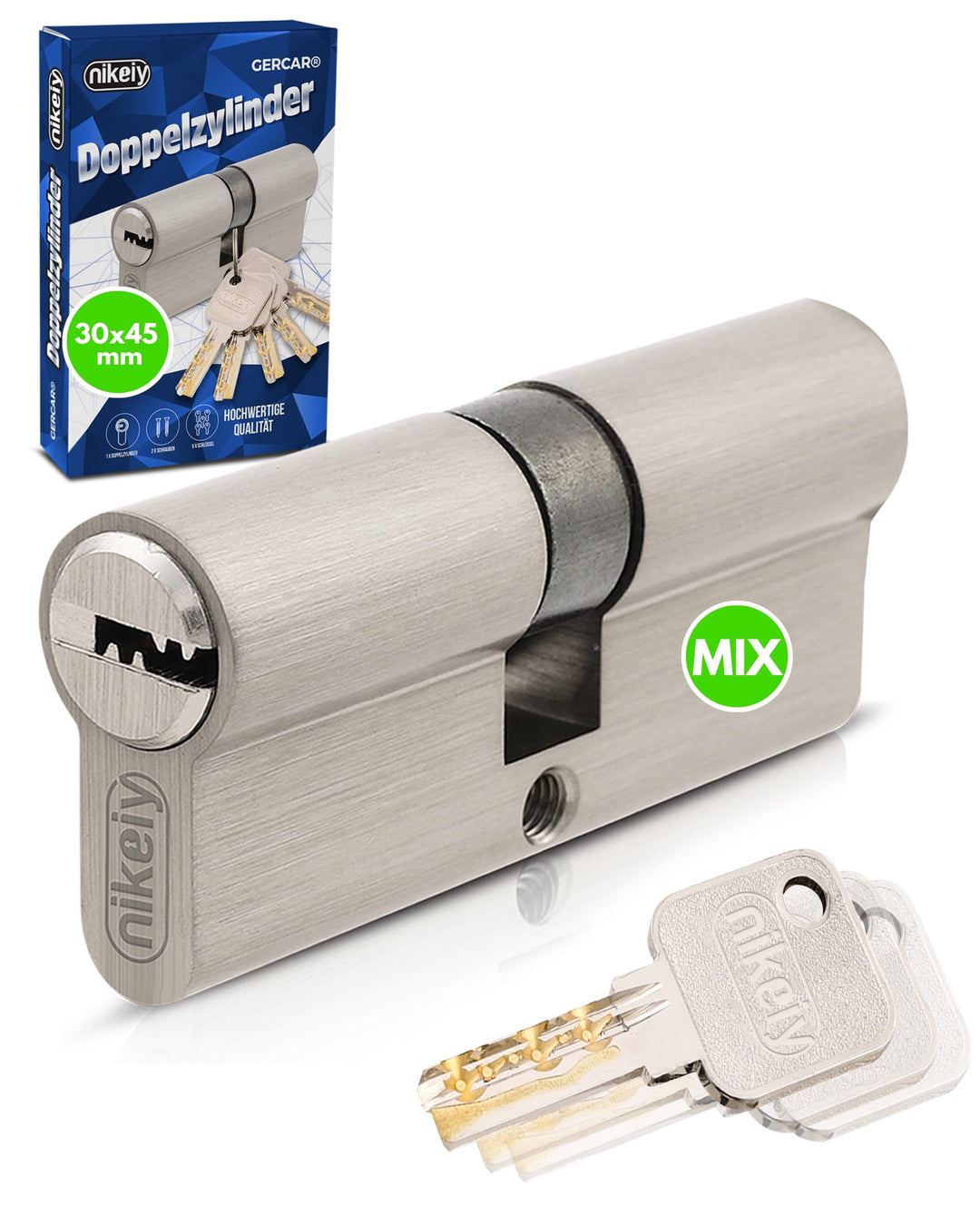 GERCAR Pro Schliessanlage DIY MIX Profilzylinder 30/45 Schliesszylinder gleichschliessend nach wunsc