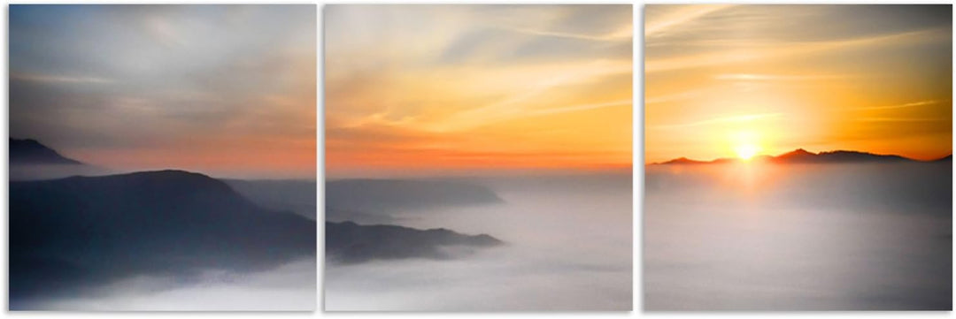 Feeby. Leinwandbild, Bilder, Wand Bild - 3 Teile - Panoramabild, Wandbilder, Kunstdruck 150x50 cm, S