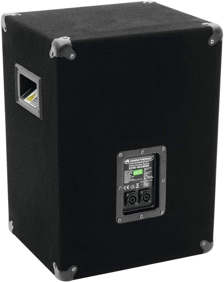 OMNITRONIC DX-1022 3-Wege Box 400 W | Robuste Full-Range-Box mit 10" Tieftöner und 400 Watt Leistung