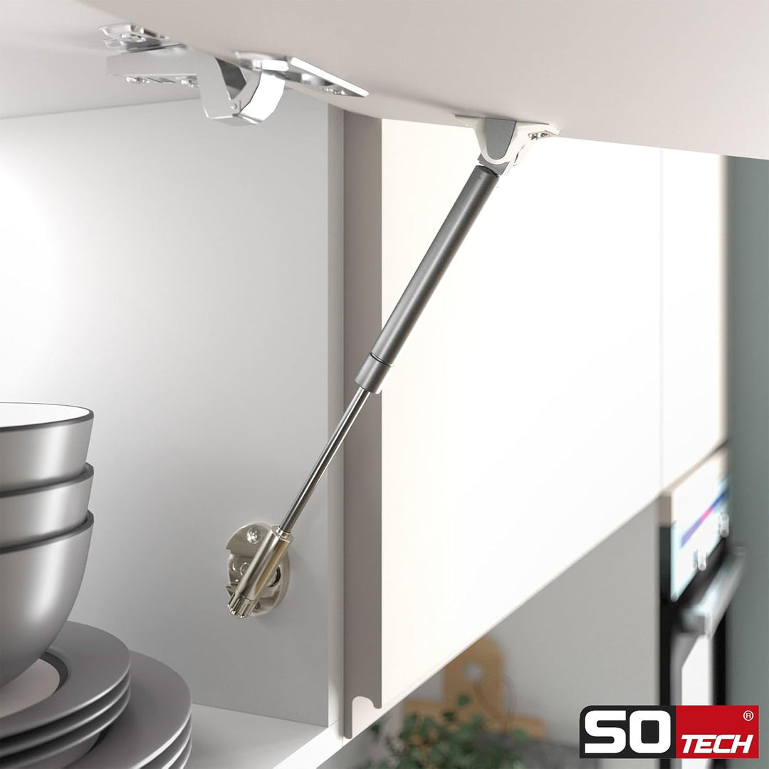 2er Set Italiana Ferramenta Gasdruckdämpfer KRABY lift up (60 Newton, 277 mm Gesamtlänge) Schranktür