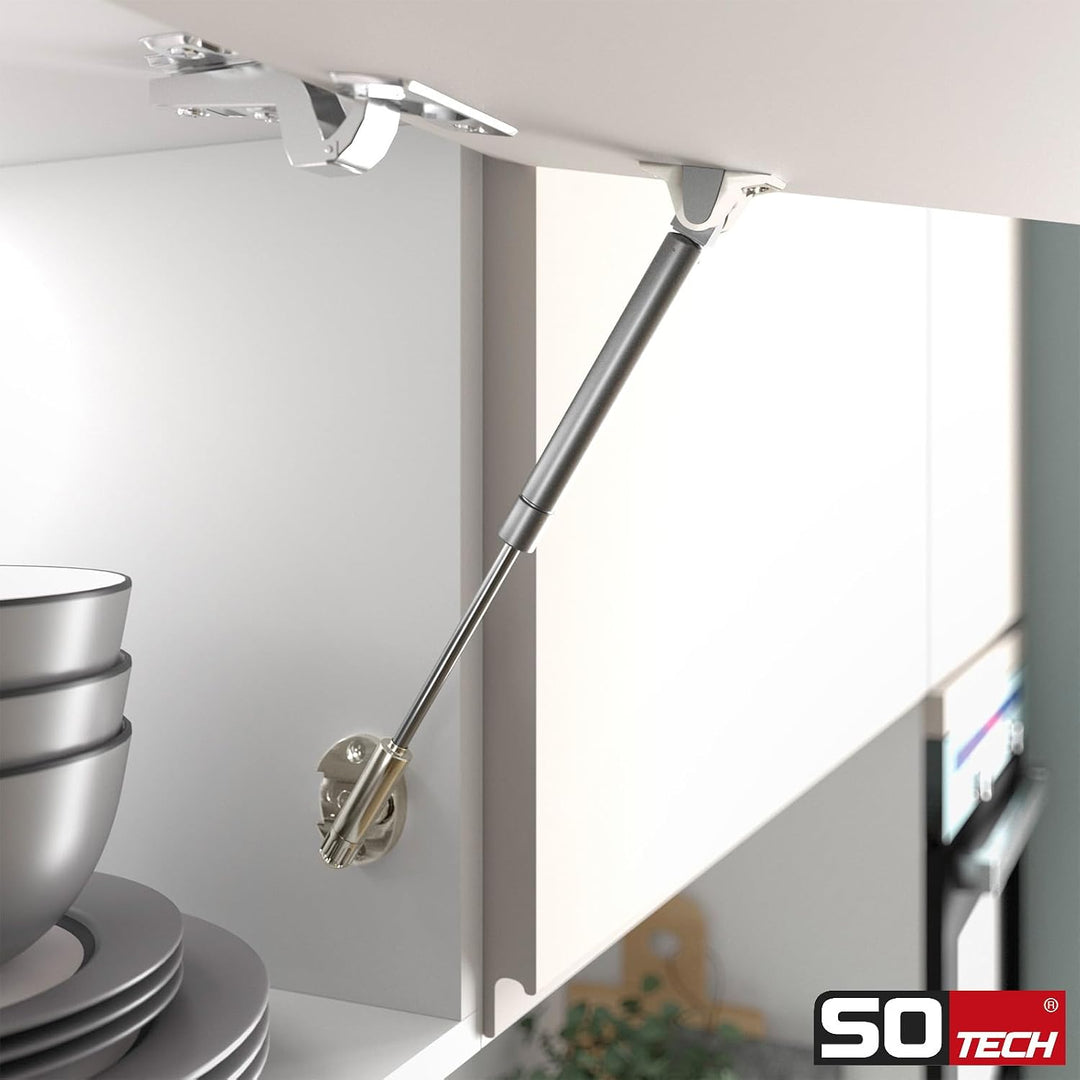2er Set Italiana Ferramenta Gasdruckdämpfer KRABY lift up (60 Newton, 277 mm Gesamtlänge) Schranktür
