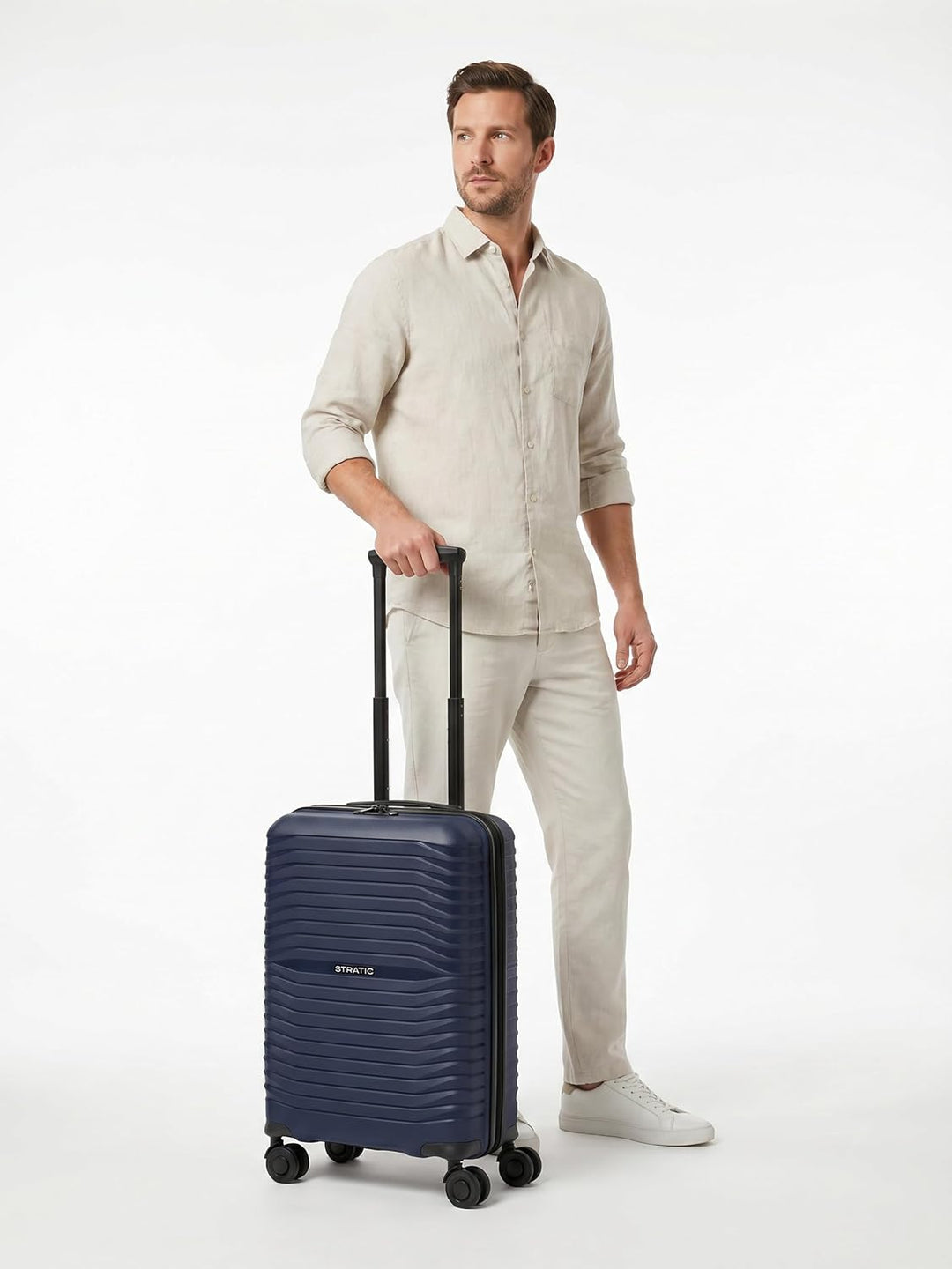 Stratic Shine Handgepäck Koffer &amp; Trolley | Ausgestattet mit 4 360° drehbare Rollen, arretierbarer G