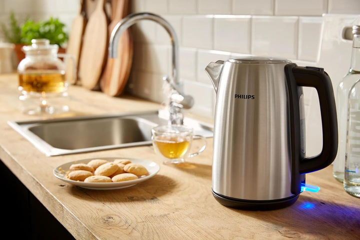 Philips Viva Collection Wasserkocher, Tassenanzeige, Mikro-Sieb-Filter, Flaches Heizelement, Mehrstu