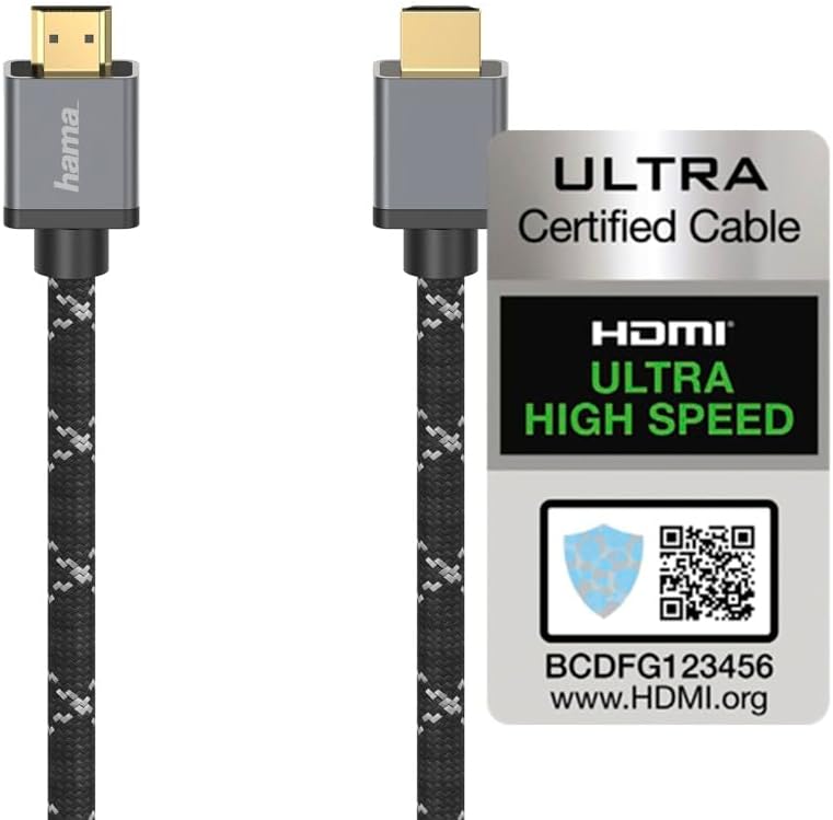 Hama Premium HDMI Kabel 3 Meter Ultra High Speed (Exzellentes Monitorkabel 4K / 8K, 48 Gbit/s, UHD B