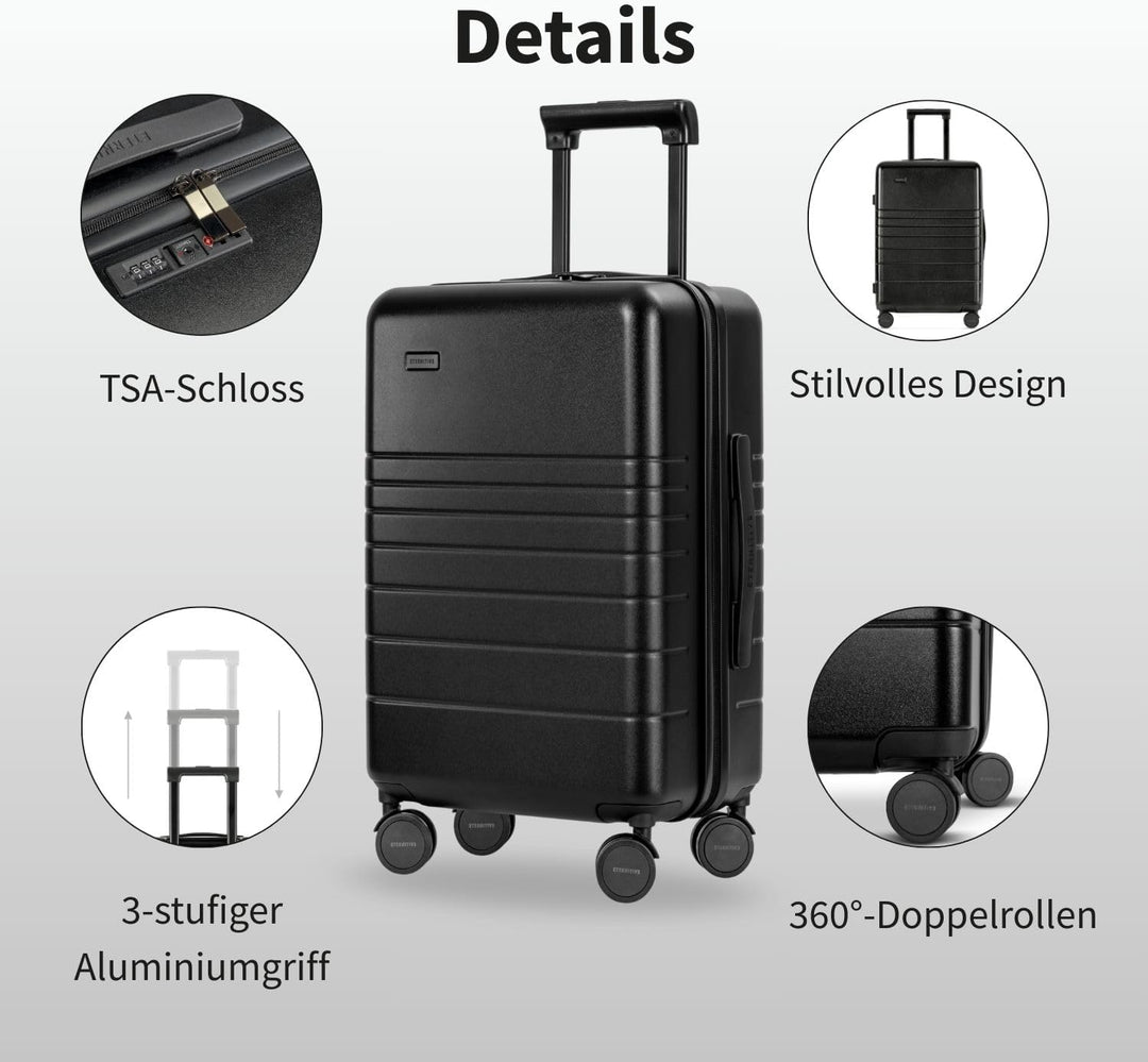 ETERNITIVE - Koffer I Reisekoffer aus Polycarbonat & ABS I Koffer Leicht mit Rollen 360° I Hartschal