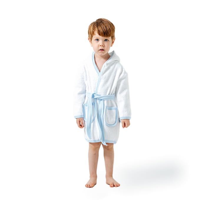 Baby Bademantel mit süssem Giraffenmotiv – Kapuzenbademantel aus 100% Baumwolle – Weich, saugfähig &