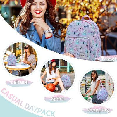 VASCHY Mini Rucksack Damen, Elegant Nylon Klein Rucksack Mädchen Mode Schultasche Casual Daypack for
