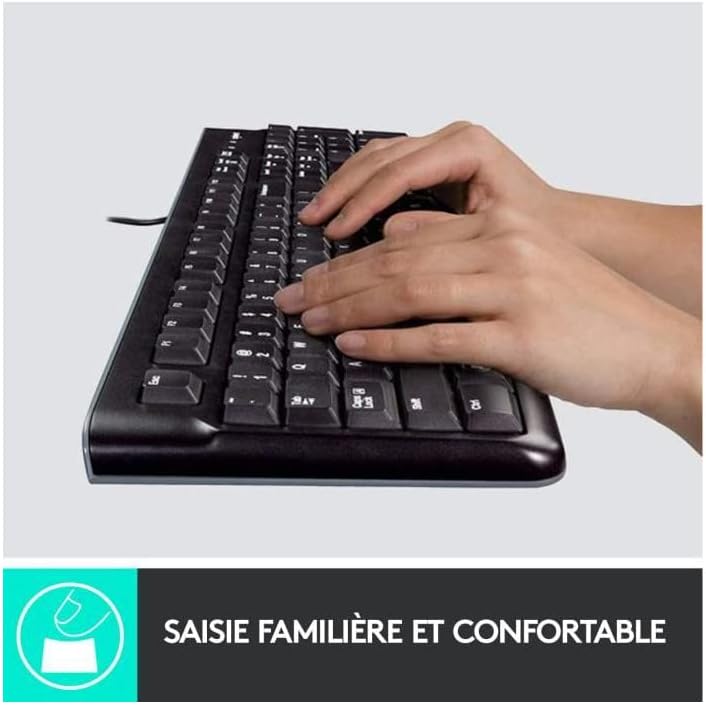 Logitech MK120 Kabelgebundenes Set mit Tastatur und Maus für Windows, Französisches AZERTY-Layout -