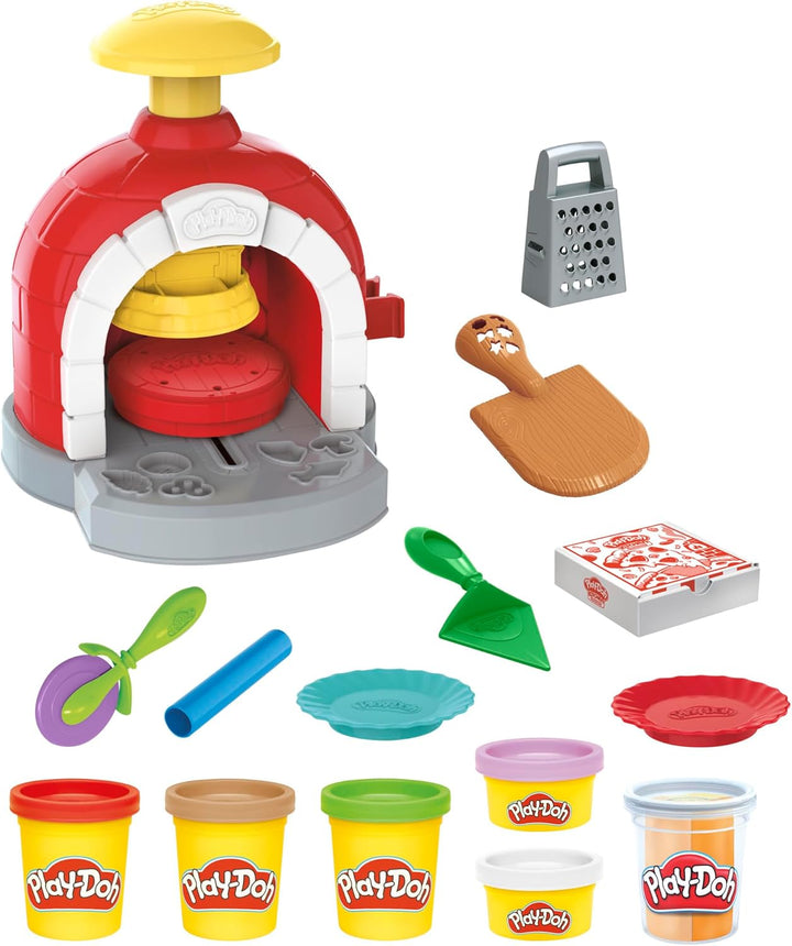 Play-Doh Kitchen Creations Pizzabäckerei Spielset mit 6 Dosen 8 Accessoires Pizzabäckerei Einzelbett