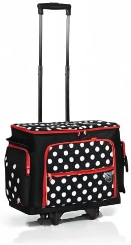 Prym 612630 Nähmaschine Trolley Polka Dots, schwarz/rot/weiss, 44 x 22 x 36 cm