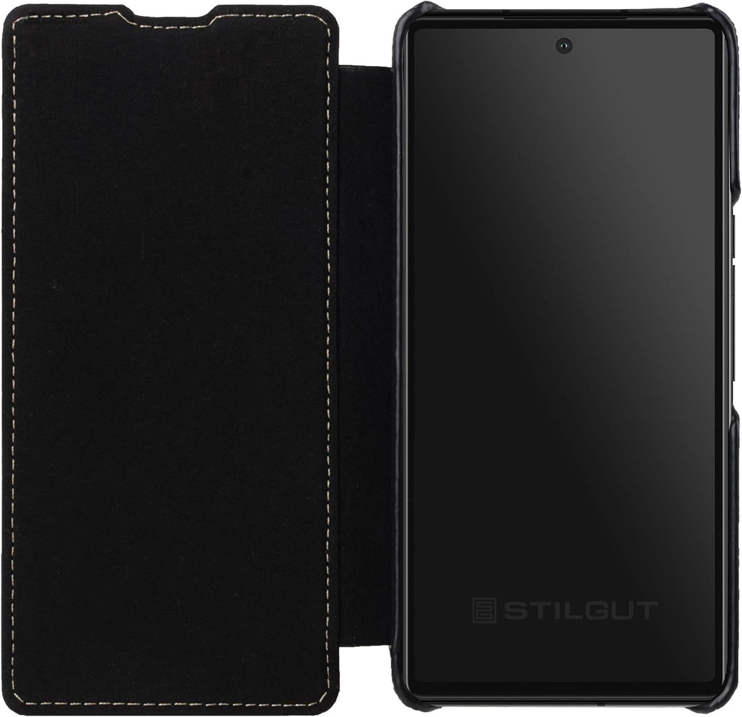 STILGUT Book Case kompatibel mit Google Pixel 7 Hülle aus Leder, Lederhülle, Klapphülle, Handyhülle