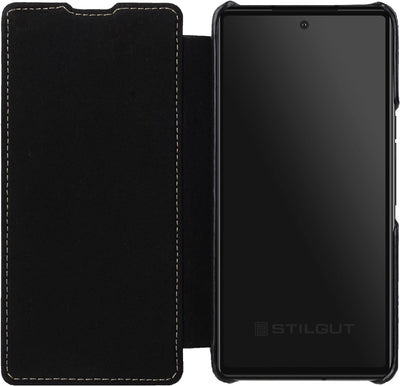STILGUT Book Case kompatibel mit Google Pixel 7 Hülle aus Leder, Lederhülle, Klapphülle, Handyhülle