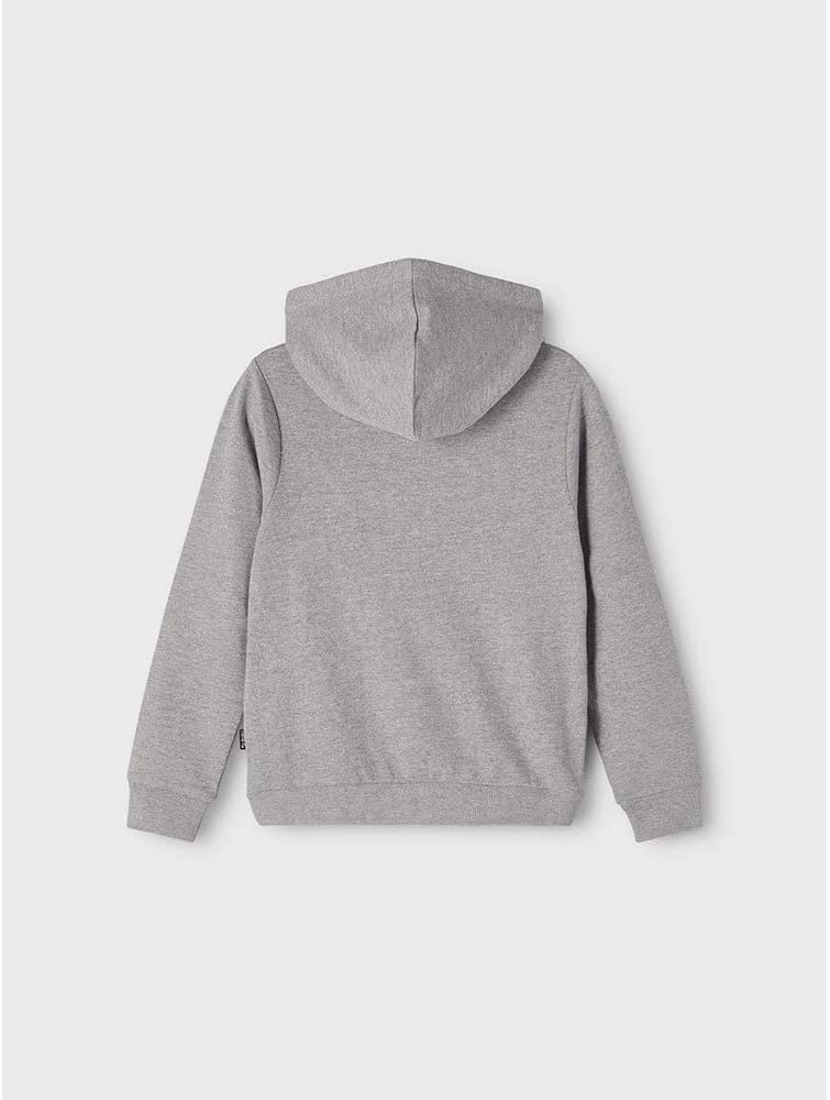 NAME IT Mädchen Kapuzen Sweater aus Bio-Baumwolle 122-128 Grey Melange, 122-128 Grey Melange