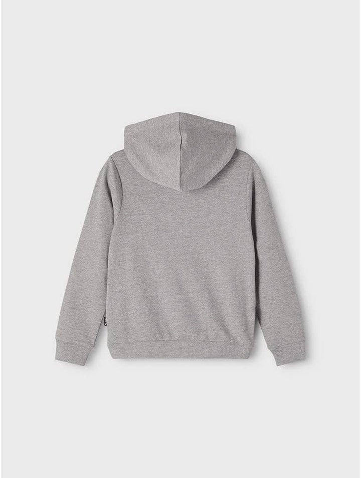 NAME IT Mädchen Kapuzen Sweater aus Bio-Baumwolle 122-128 Grey Melange, 122-128 Grey Melange