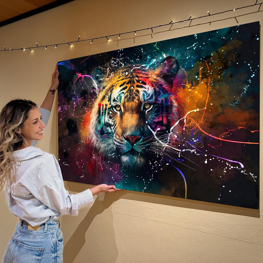 Artmazing | Tiger Bild | Bild Tiger Leinwand | Pop Art Bilder | Tigerbilder Modern | Poster &amp; Kunstd