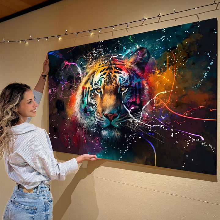 Artmazing | Tiger Bild | Bild Tiger Leinwand | Pop Art Bilder | Tigerbilder Modern | Poster &amp; Kunstd