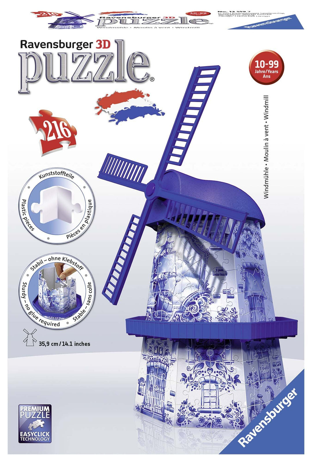 Ravensburger - 3D Puzzle Building Serie Midi Mühle (12519)