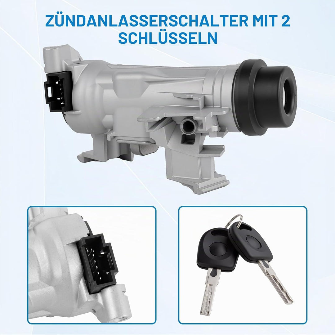 Zündschalter mit Sperrschlüssel für 1,4 l, 1,8 l, 2,0 l 2006–2011, 1K0905841, 1K0905851B, 1K0905865