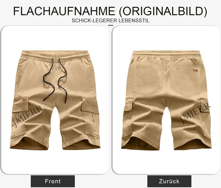JMIERR Kurze Hosen Herren Baumwolle Cargo Shorts Herren Sommer Freizeithose mit Taschen S D Khaki, S