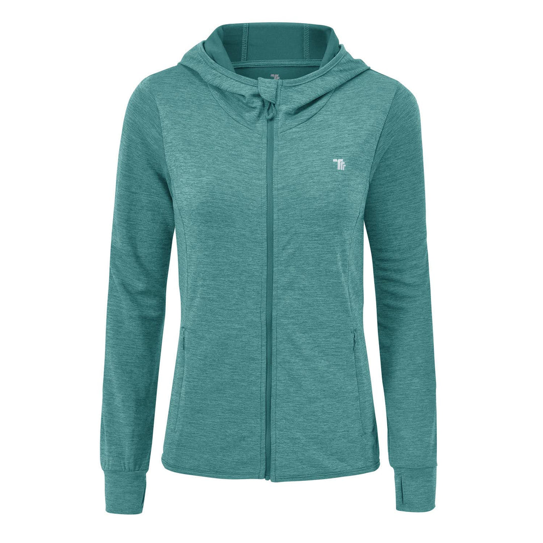 donhobo Damen Laufjacke Sportjacke Trainingsjacke Langarm Fitness Yoga Jacke Leicht Atmungsaktive Fu