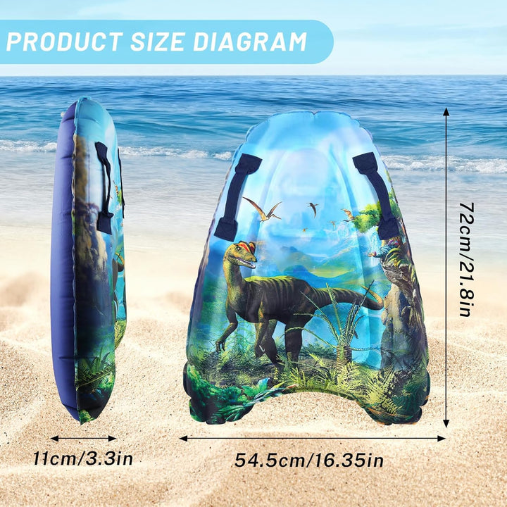 Aufblasbares Bodyboard, Shyllin Bodyboard mit Griffen, Surfbrett Aufblasbar, Mini Luftmatratze, Schw