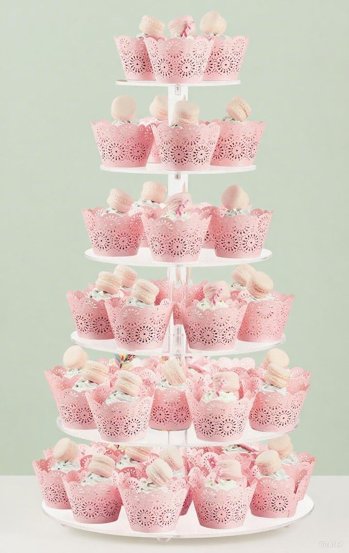 Fhmidic 6 Etagen Cupcake Ständer, transparenter Tortenständer Acryl Etagere 6-stöckig Cupcake Halter