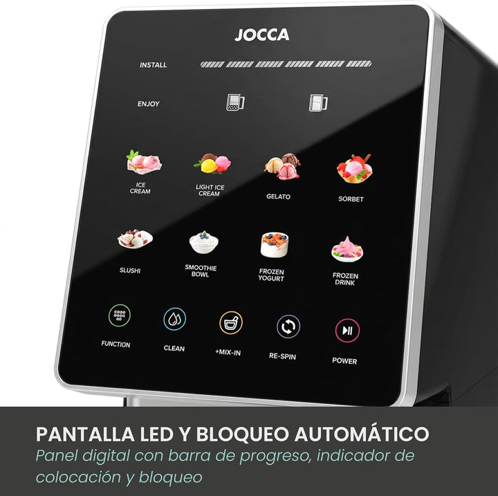 JOCCA - Multifunktionale Eis-/Eismaschine mit 11 Programmen, Reinigungsfunktion, schnelle Verarbeitu