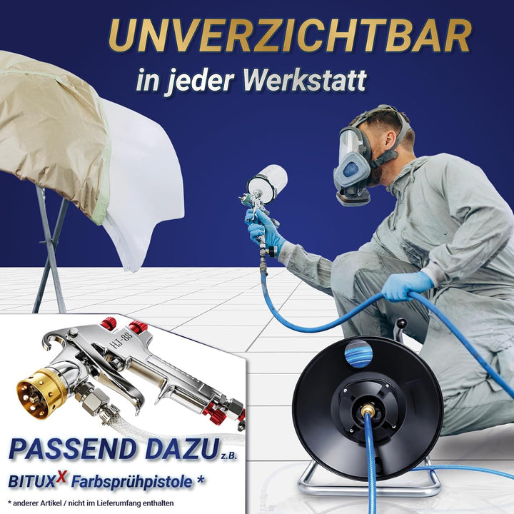 Bituxx Druckluftschlauchtrommel Druckluft Luftschlauch Trommel Aufroller für Kompressor 20 Meter man