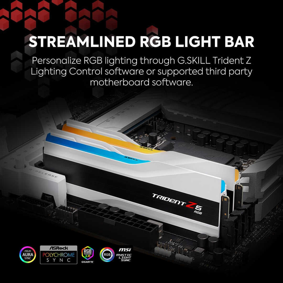 G.Skill Trident Z5 RGB Serie (Intel XMP) 64GB (2 x 32GB) 288-Pin SDRAM DDR5 6000 CL30-40-40-96 1,40V