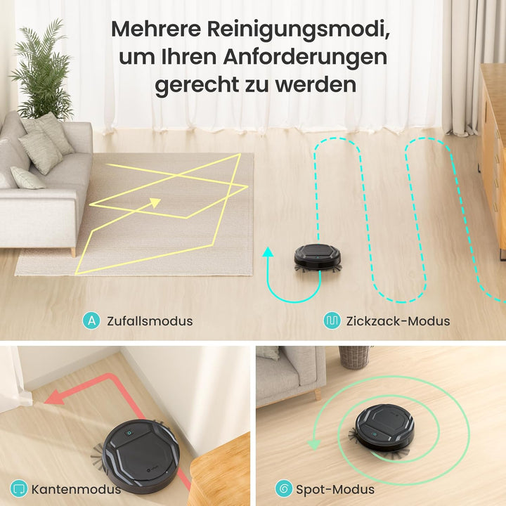 LEFANT M210P Saugroboter ohne Wischfunktion, 2200 Pa Saugkraft, 120 Min.Steuerung per WLAN, Bluetoot