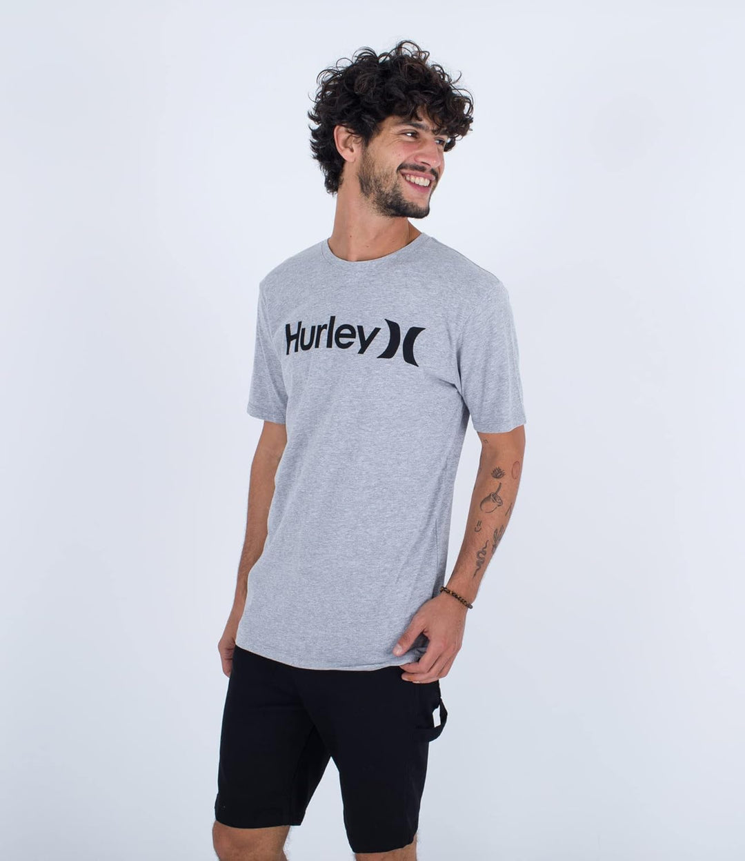 Hurley Herren Evd Wash Core OAO Solid Tee T-Shirt L Dk Grey Htr, L Dk Grey Htr